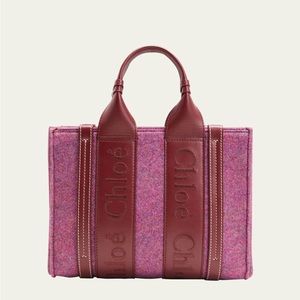 Chloe Small Woody Tote Bag in Felt with Crossbody Strap 💜